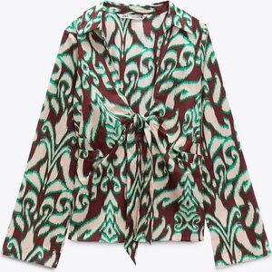 Zara Selena Tie Front Blouse